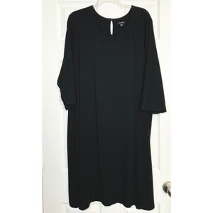 J Jill Dress Women 3X Black Wearever Collection 3/4 Sleeve Jersey Knit